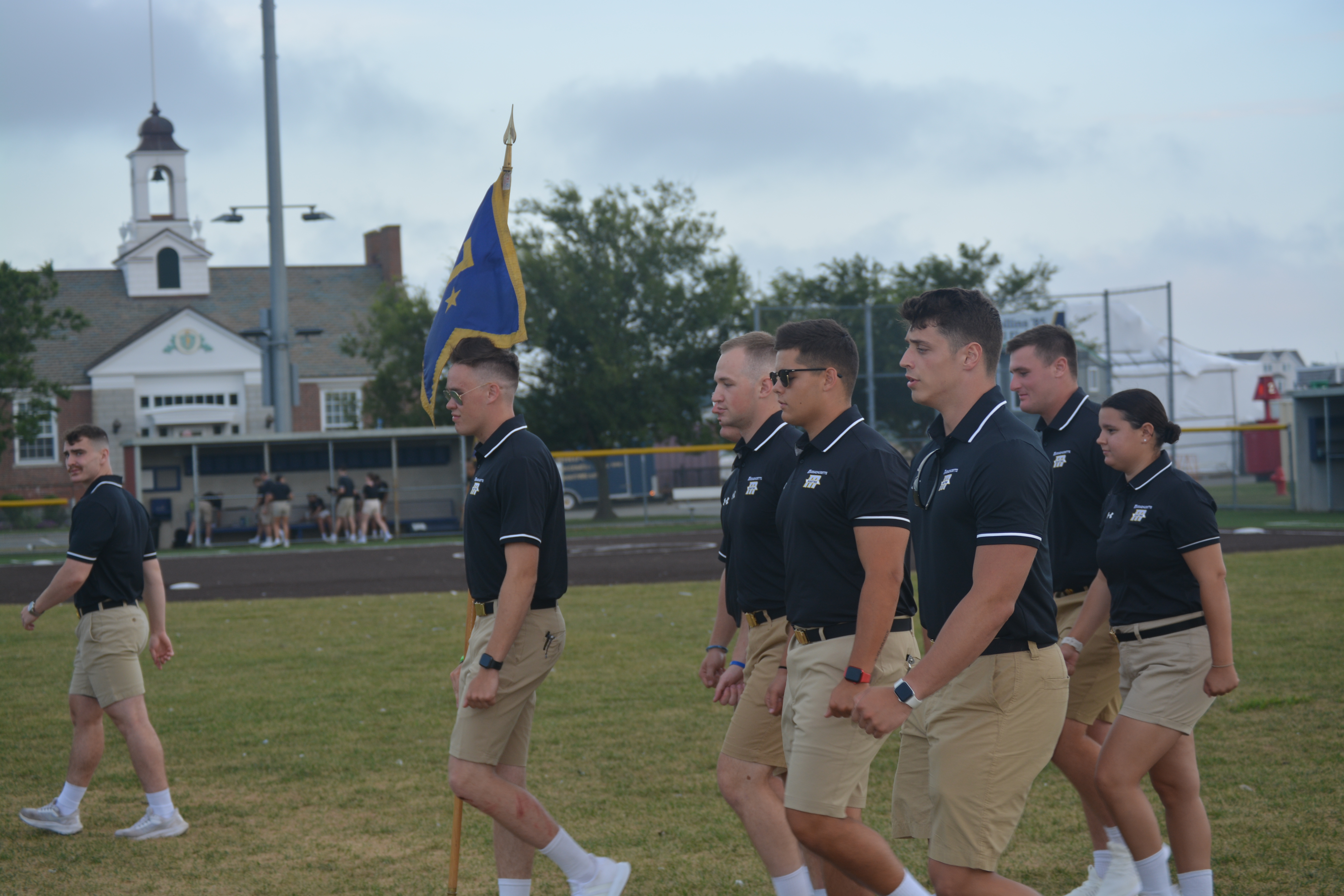 The Cadre practice marching in platoons