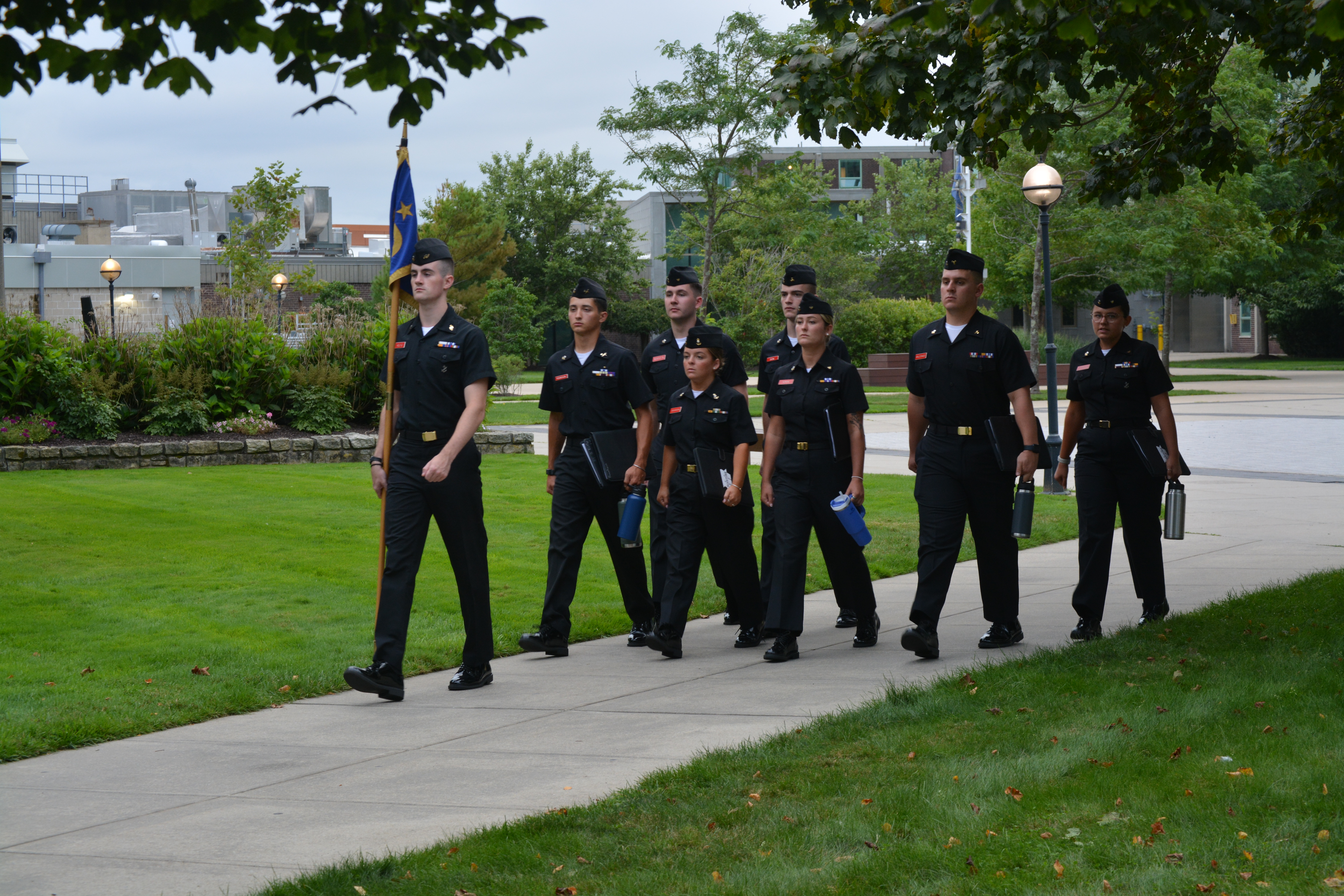 3rd Co marching to Admirals Hall