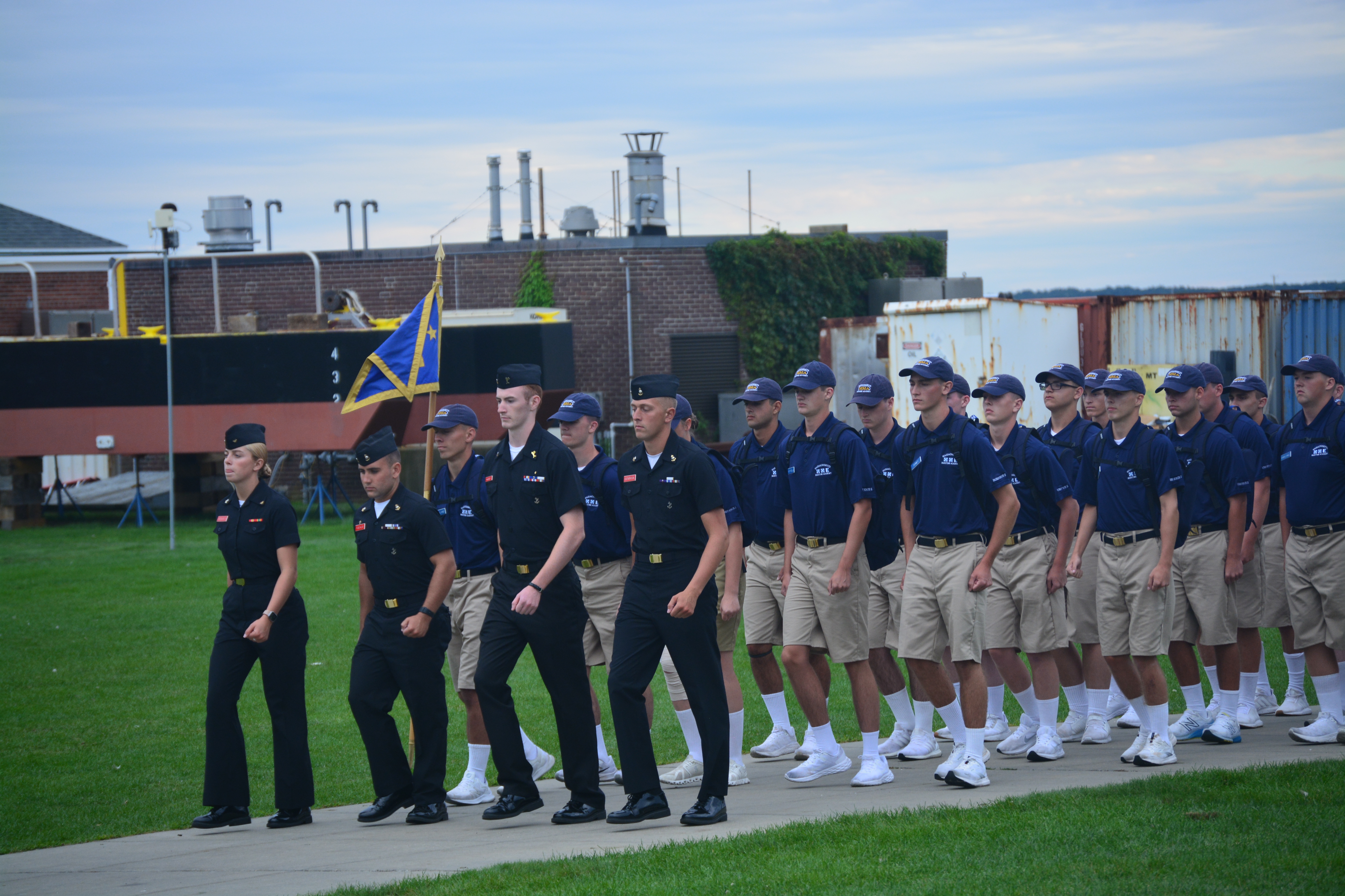 Marching to evening patio