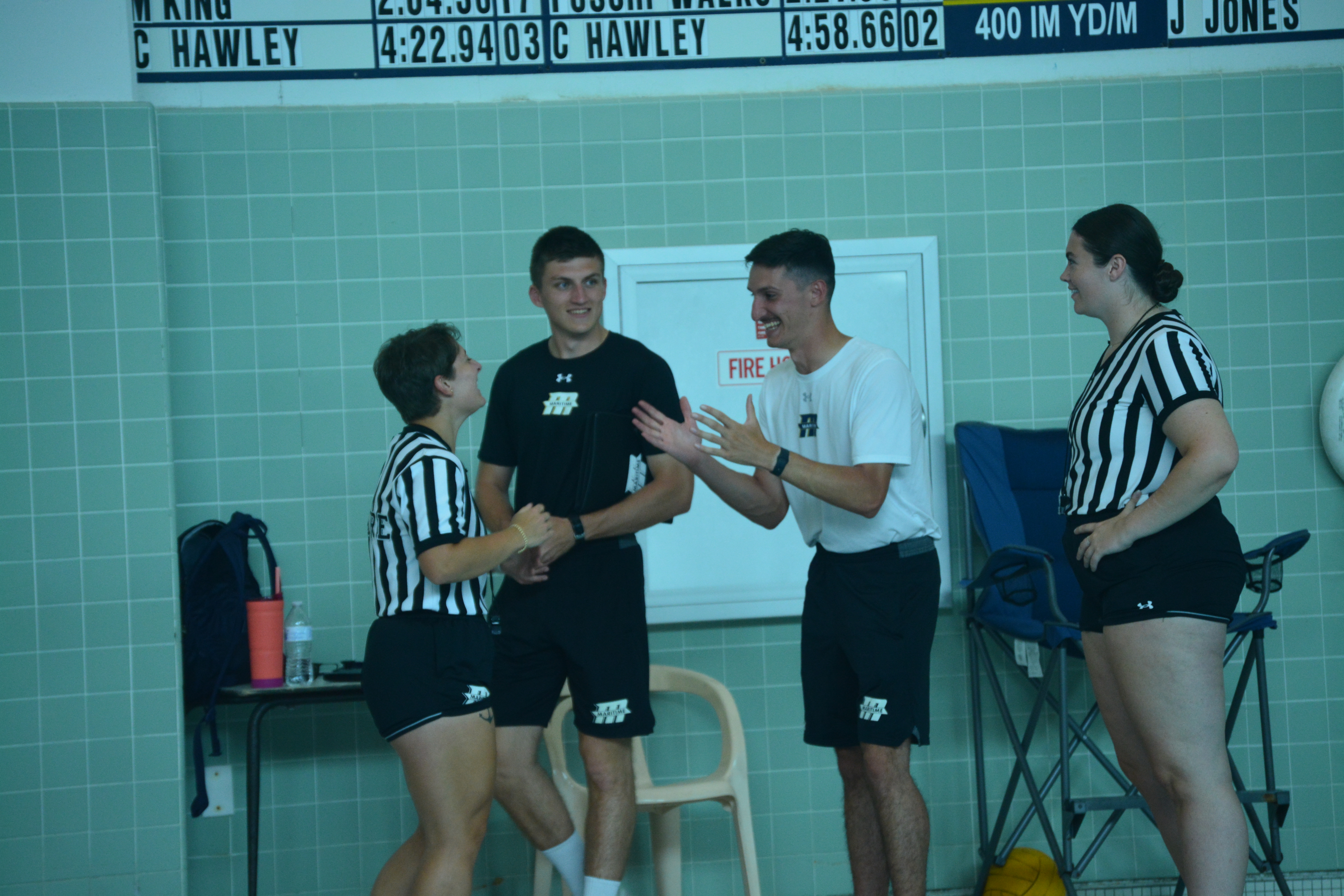5th Co argueing with the refs at water polo...