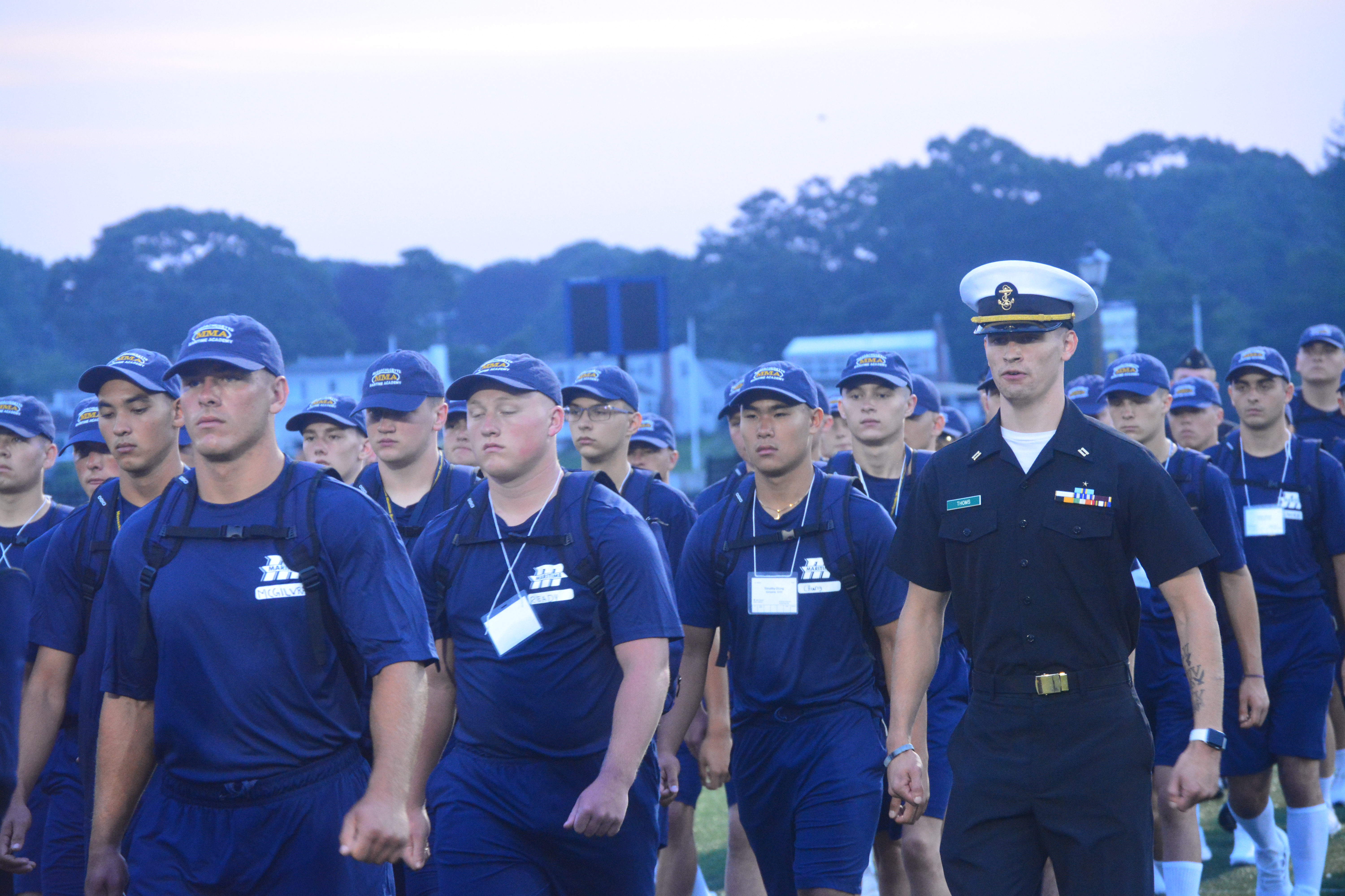 Marching off the football field