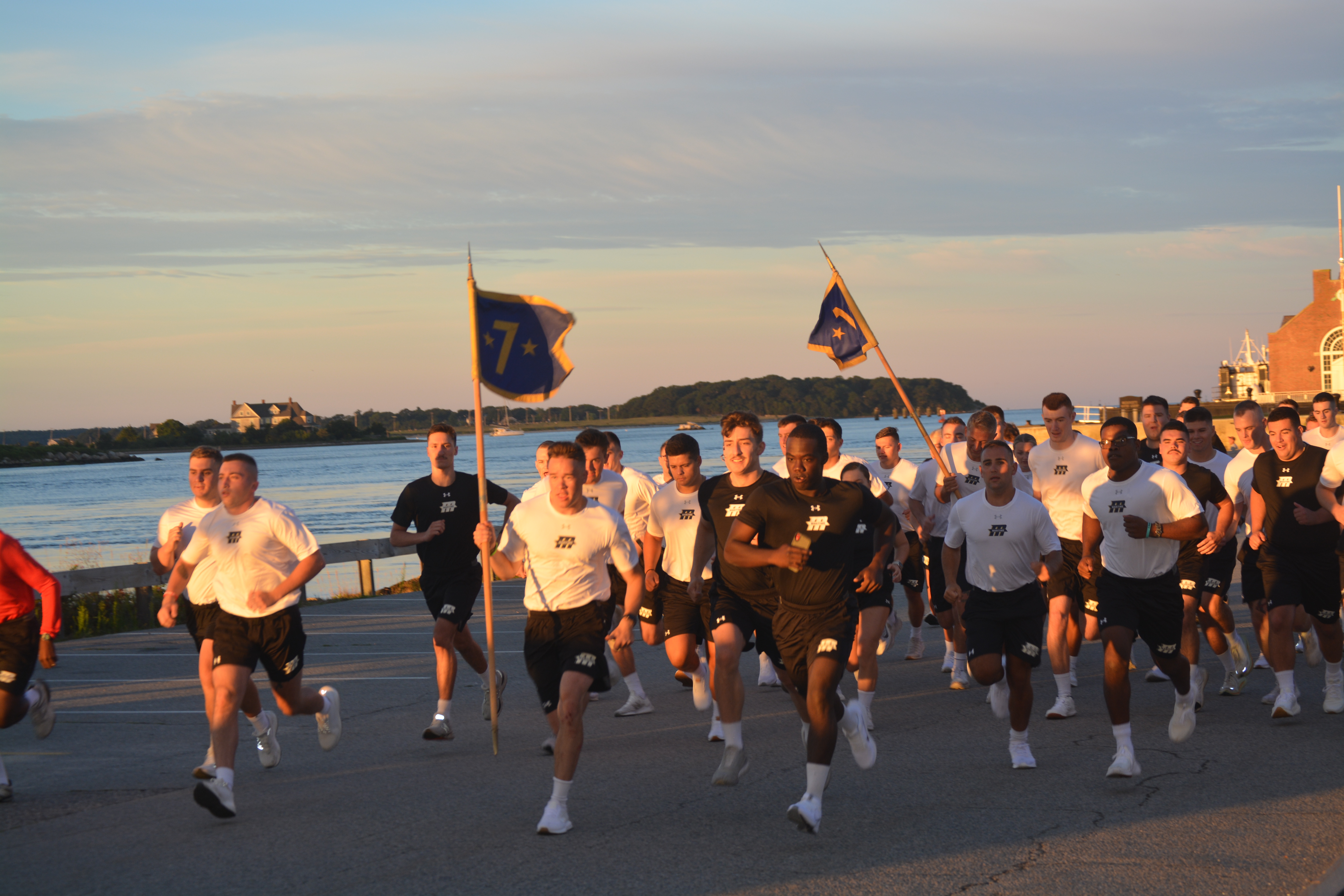 First Battalion doing their timed mile run