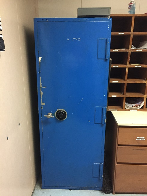 blue safe closed