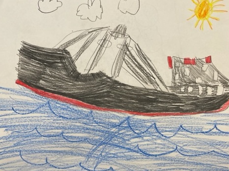 drawing of ship