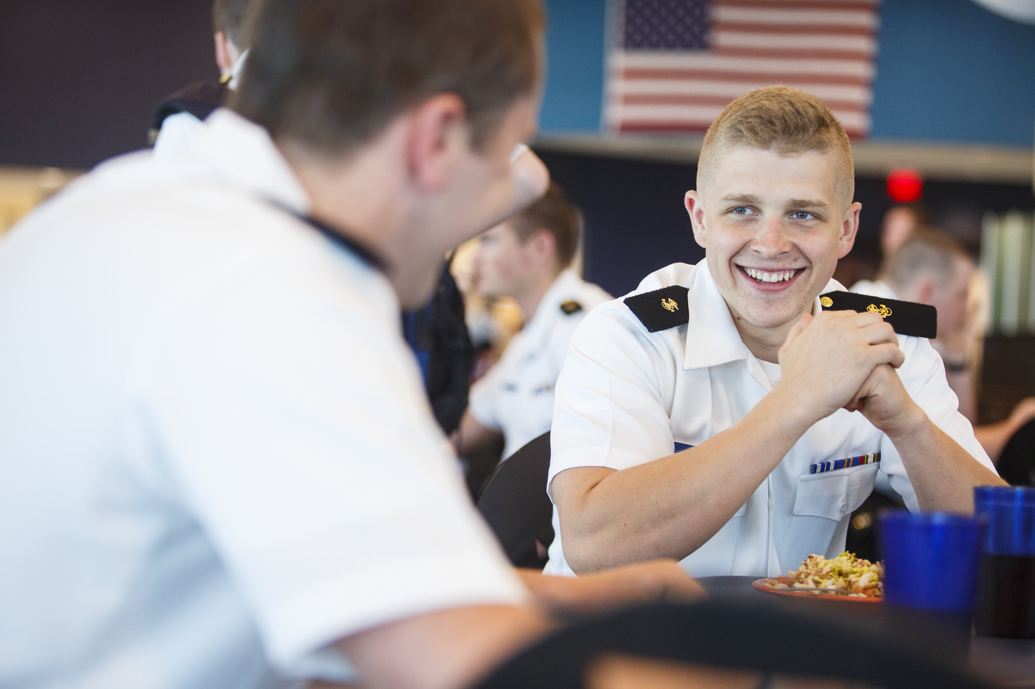 cadets eating in the messdeck