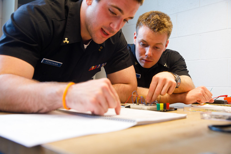 two students in a lab