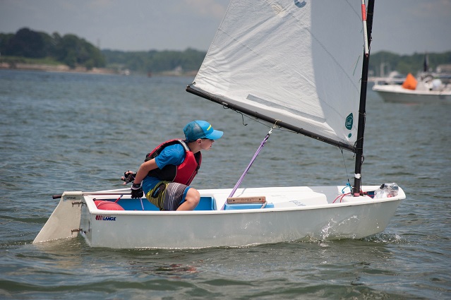 Andrew in a sailboat