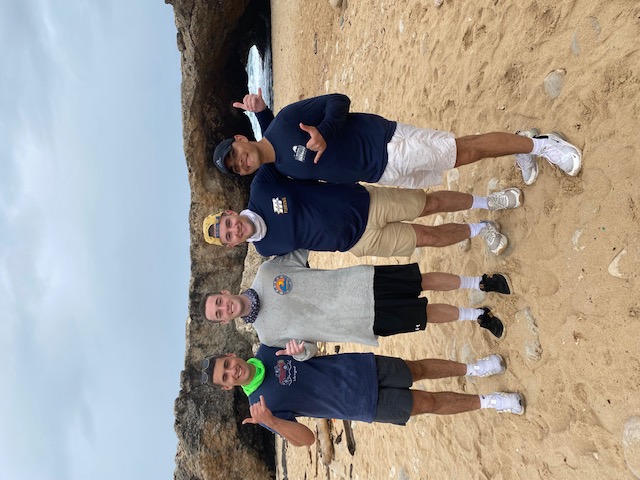 4 cadets on beach