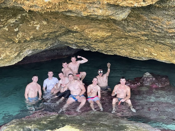 cadets in ocean cave