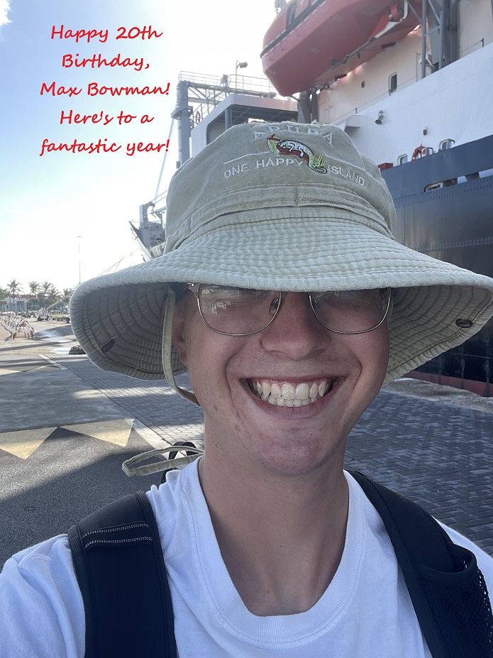 cadet with a birthday message above