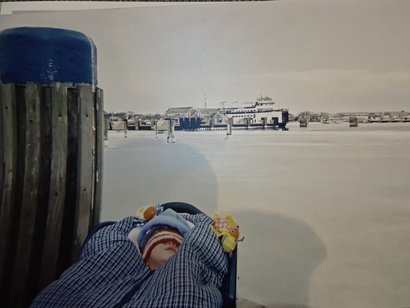 james as a baby by the harbor