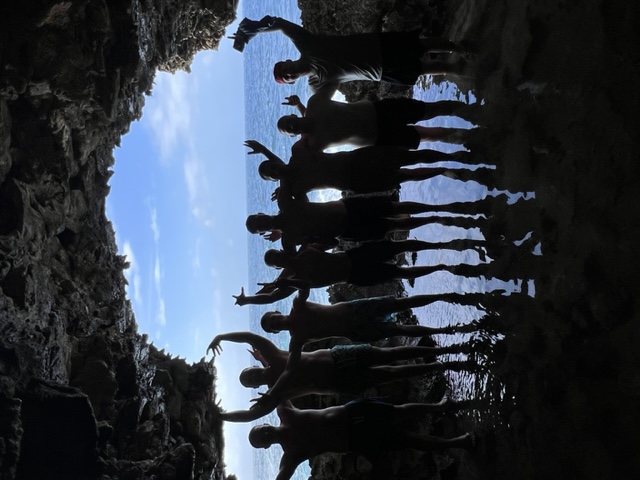 group shot in cave
