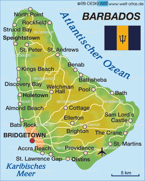 map of Barbados