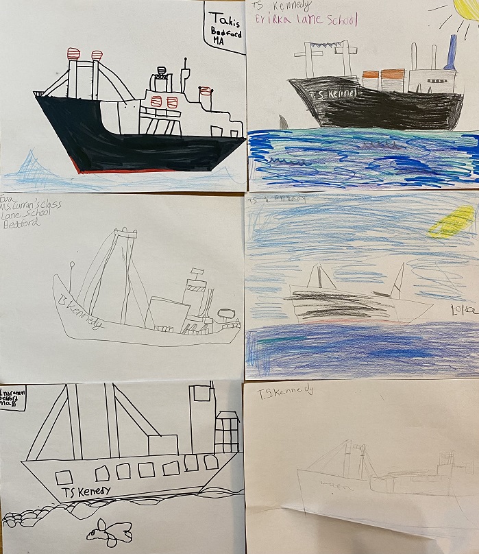 student drawings of ship