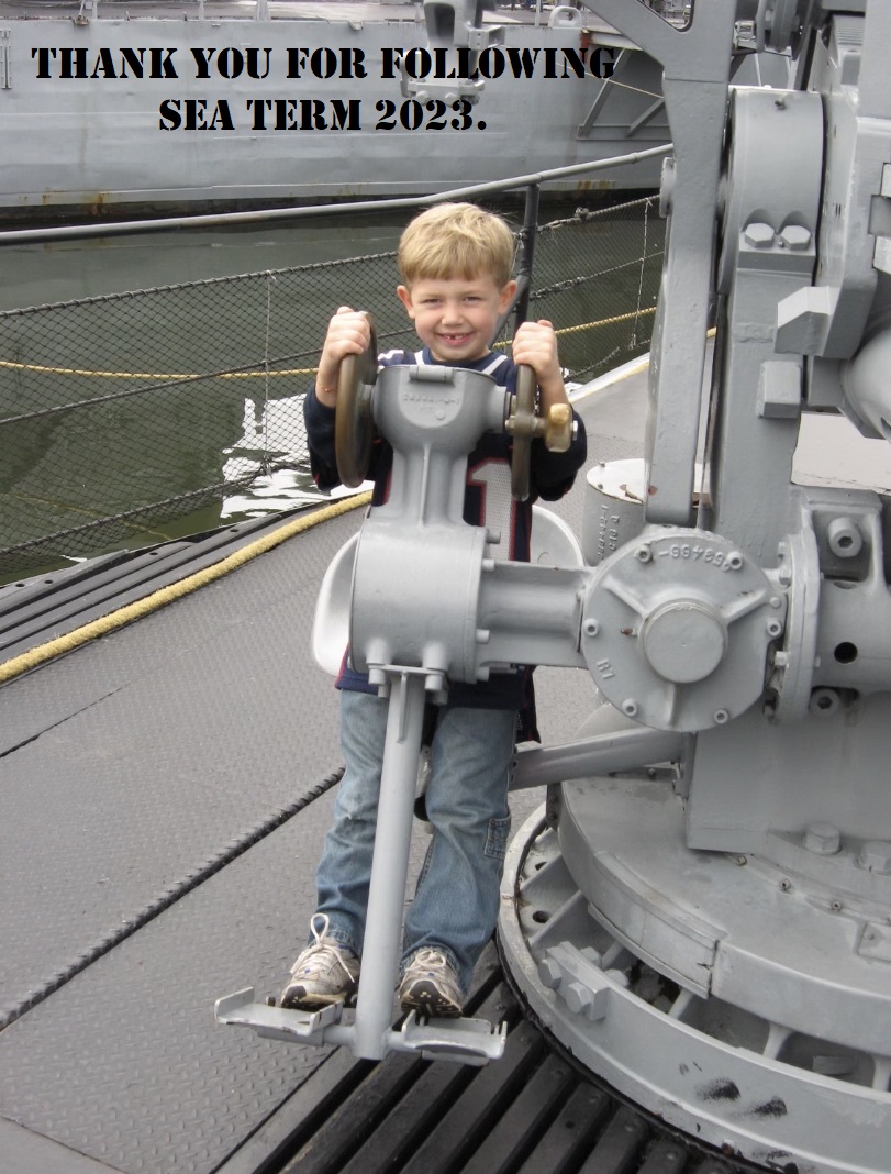 young Brad on a military ship