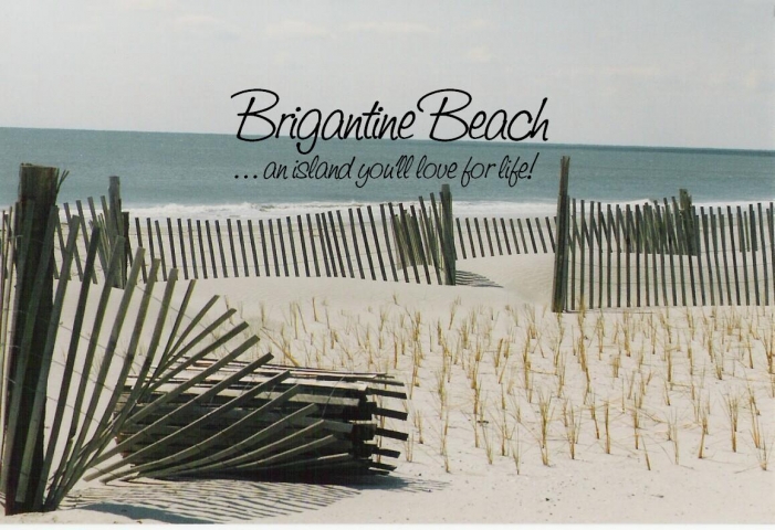 beach scene that says, "Briggatine Beach"