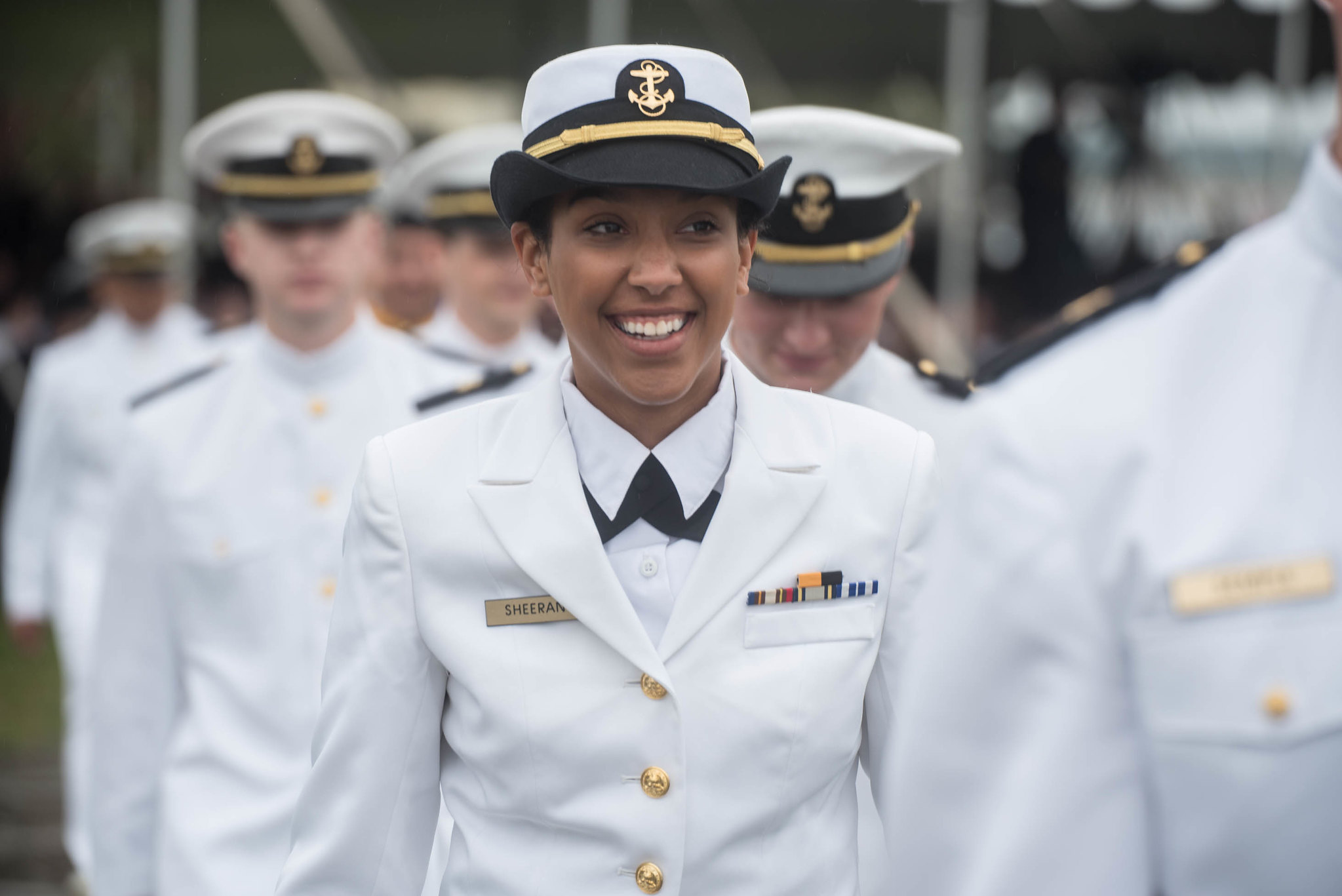 smiling cadet at commencement