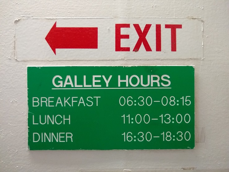 sign with galley hours