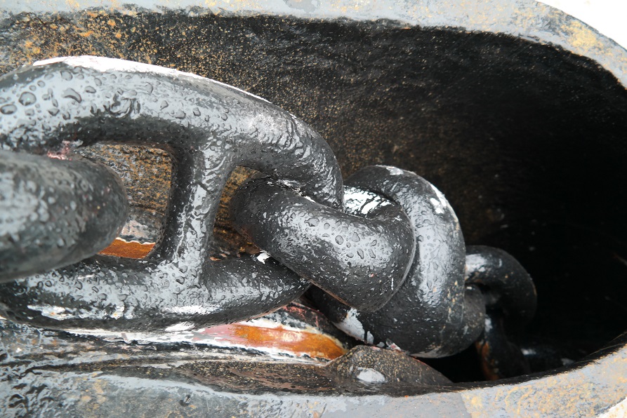 close up of anchor chain