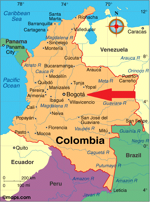 map of columbia