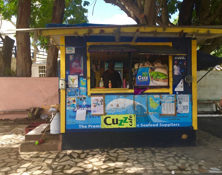 fish stand on beach