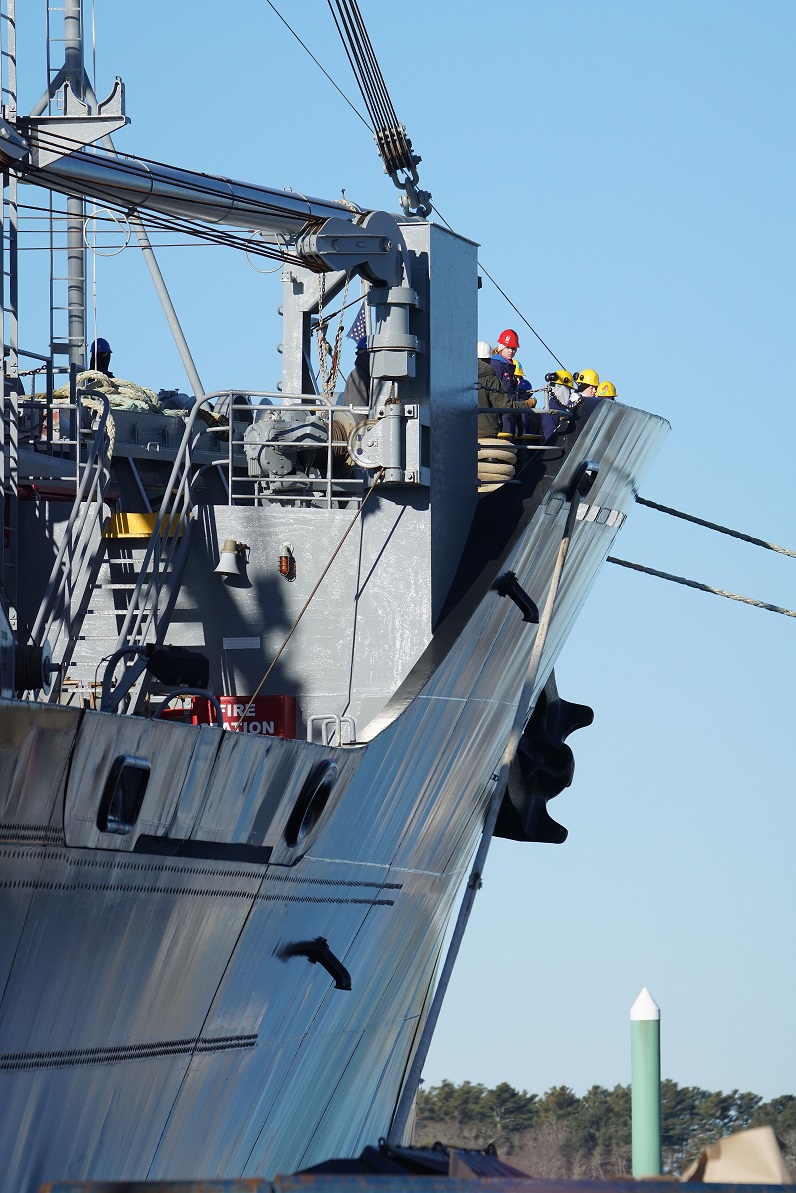 cadets wave from ship