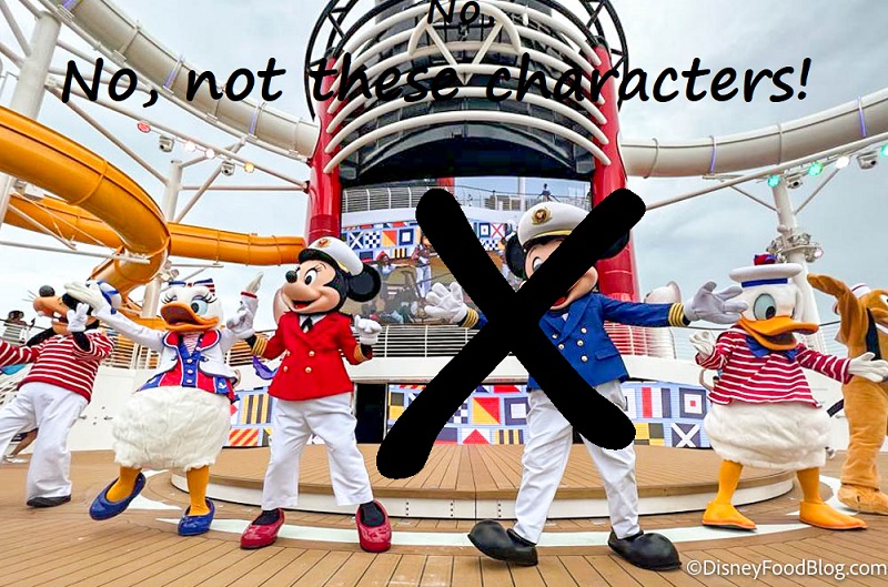 Disney characters on ship