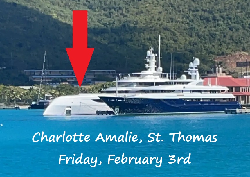 white yacht docked in St. Thomas