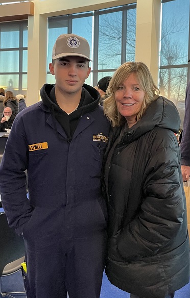 cadets pose with family