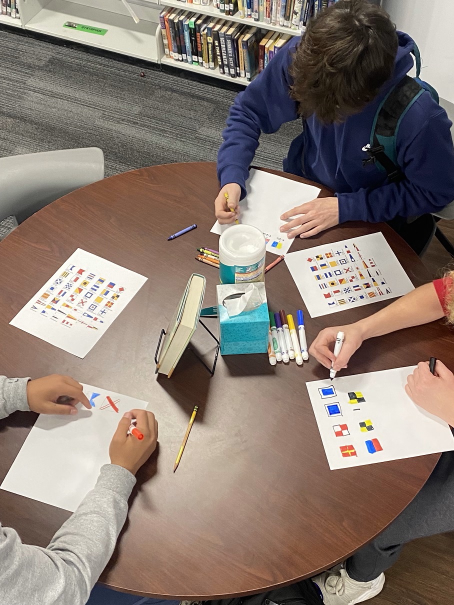 students make signal flag images