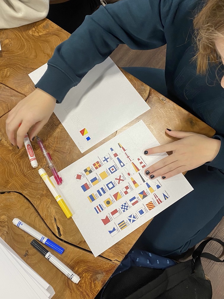 students make signal flag images