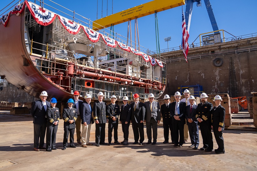 keel hanging at shipyard