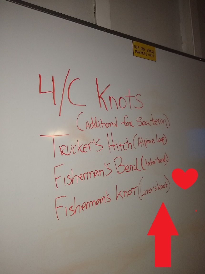 knots on whiteboard