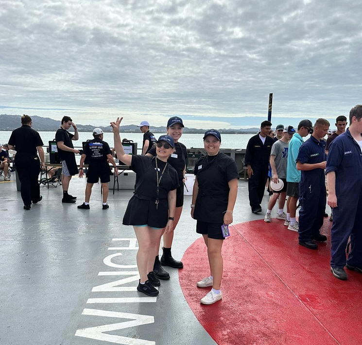 cookout on the deck of the ship