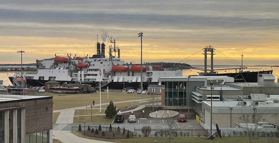 view of ship from libary