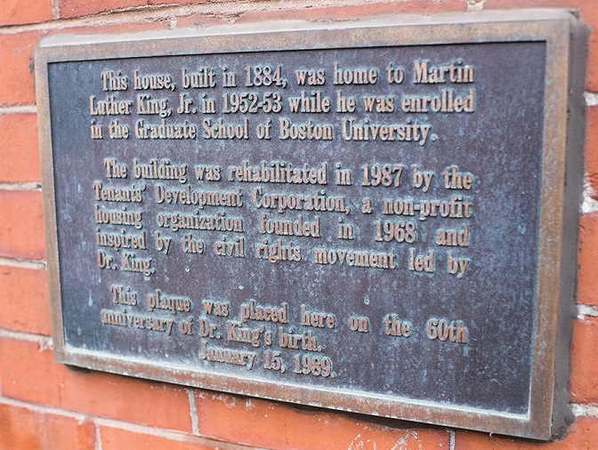 plaque on Martin Luther King's house