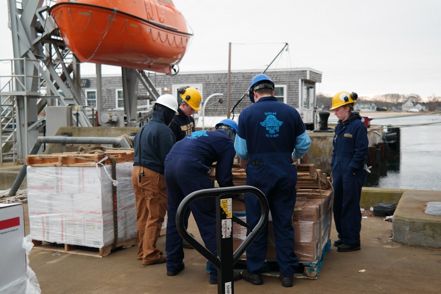 cadets work with pallets