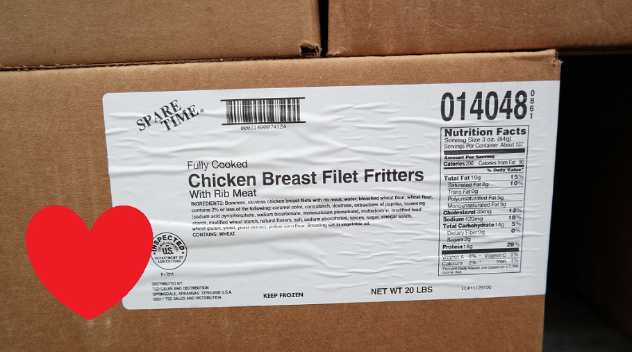 box of chicken patties