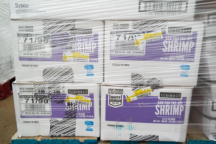 boxes of shrimp