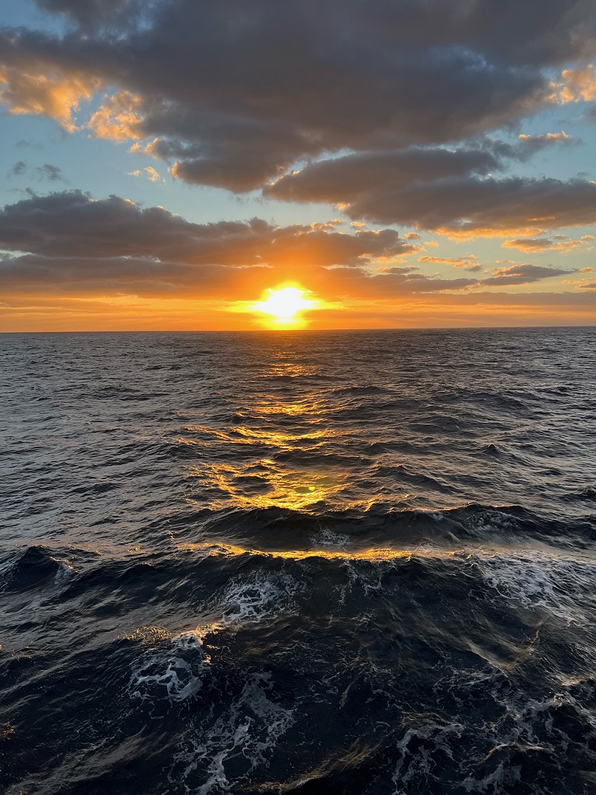 sunset from ship