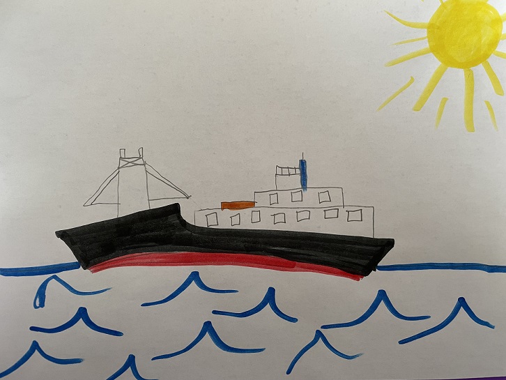 drawing of ship