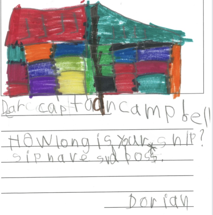 student letters with illustration
