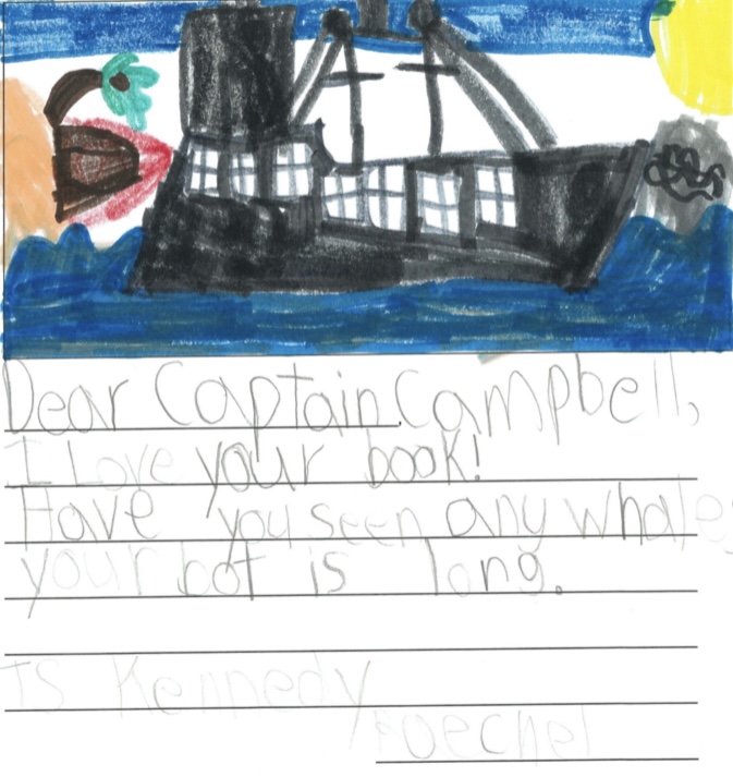 letter from student with illustration of ship