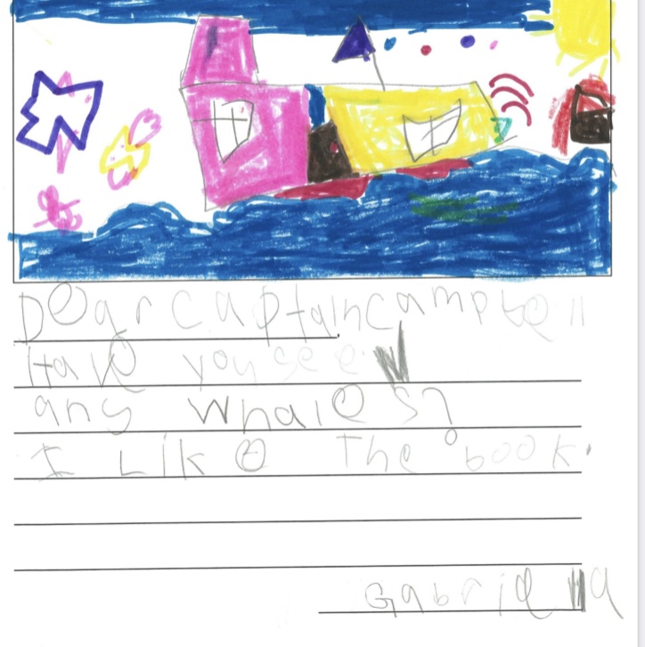 letter from student with illustration of ship