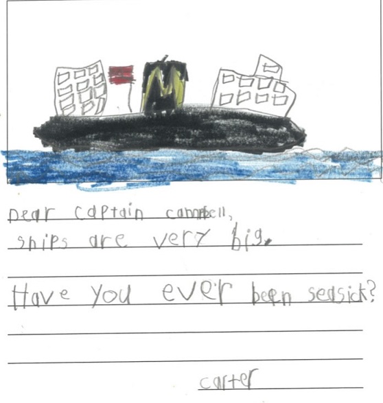 student letters with illustration