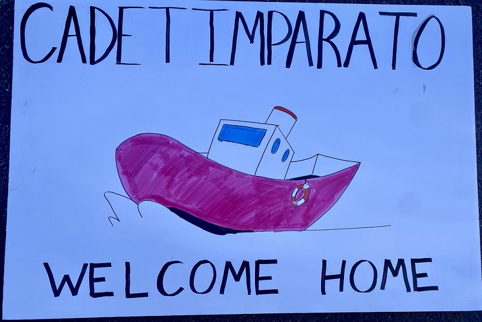 handmade welcome back sign