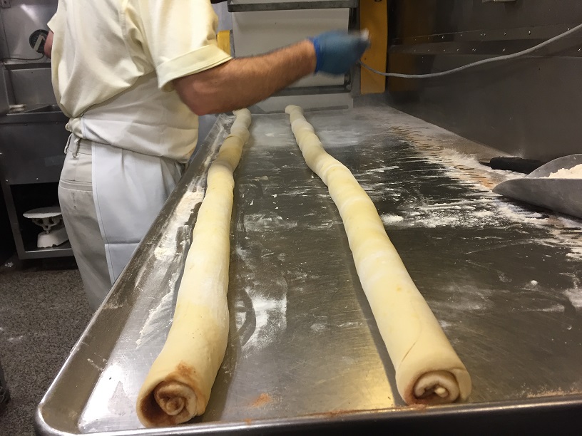 two dough rolled