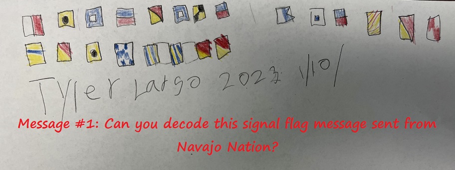 signal flag message from 5th graders