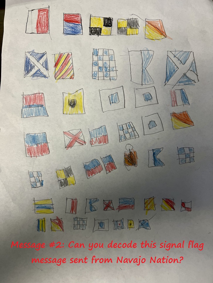 signal flag message from 5th graders