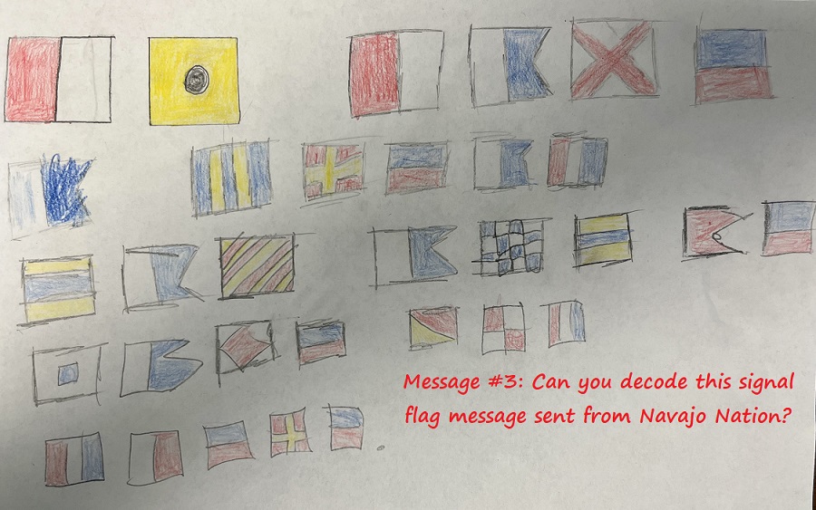 signal flag message from 5th graders